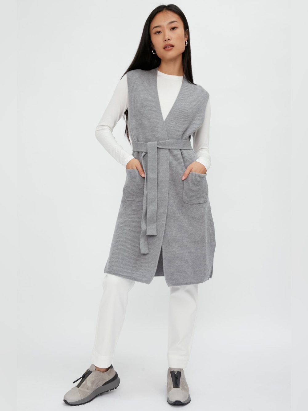 MAX MARA Uruguay Knitted Waistcoat Grey wool size medium